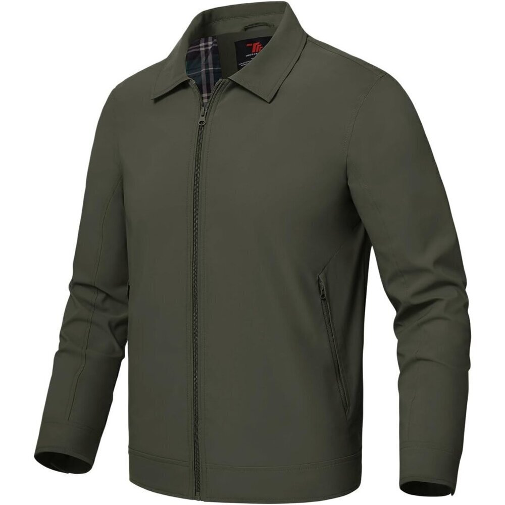 Men's Stylish Jackets Lightweight 01 Carbon Gray Coat Front Closure Zip Pockets